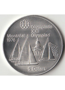 1976 - CANADA XXI Olimpiade 5 Dollari 1° Serie Barca a vela Fdc